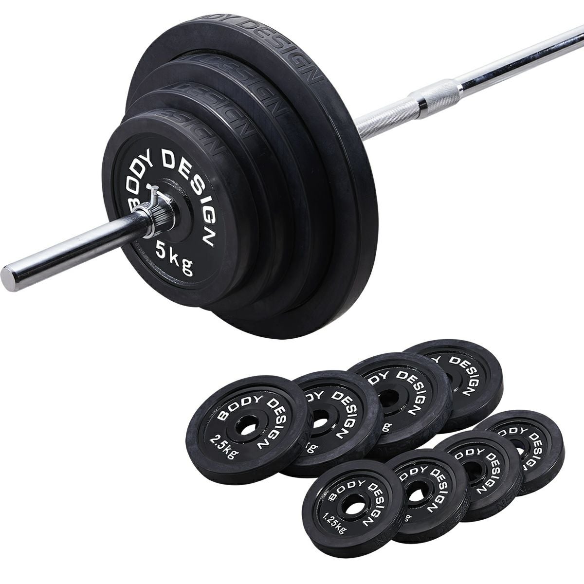 ラバーバーベルセット 100kg / シャフト180cm・160cm | ボディデザイン