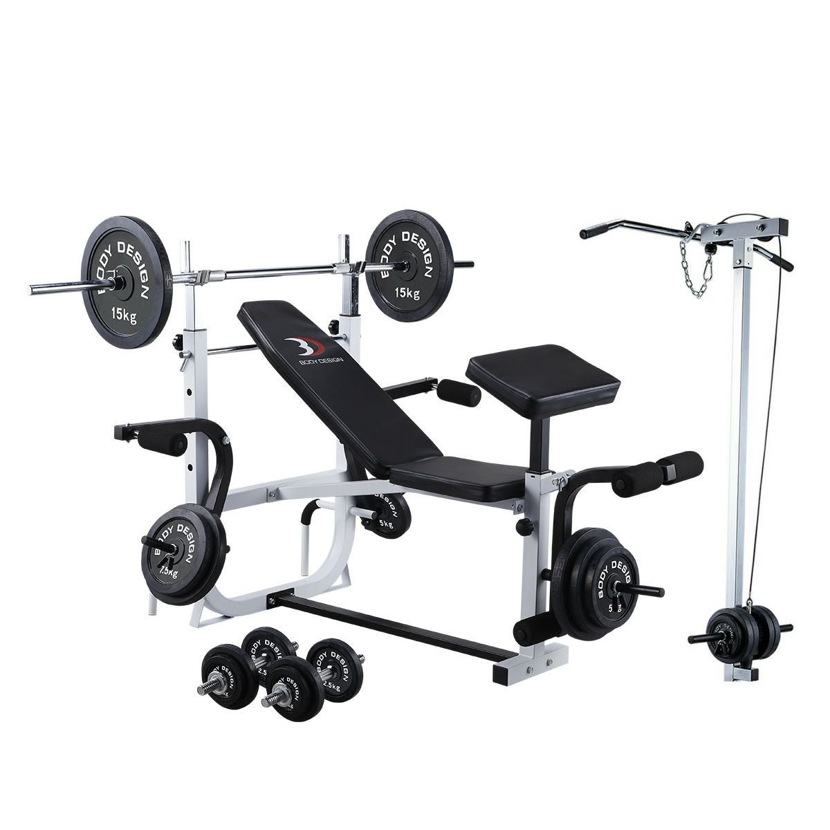 ホームビルダーパックⅡ/ ラット付：ラバーバーベル100kg / シャフト