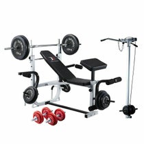 レッドホームビルダーパックⅡ/ ラット付：ラバーバーベル140kg / シャフト200cm